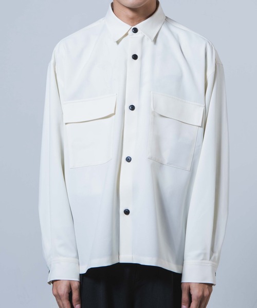 WEGO（ウィゴー）の「WEGO/【セットアップ対応商品】アーバンカラーCPOシャツ（ブルゾン・メンズ・サックスブルー/ベージュ/ラベンダー/ホワイト/ブラック・S/M/L）」の16枚目の写真