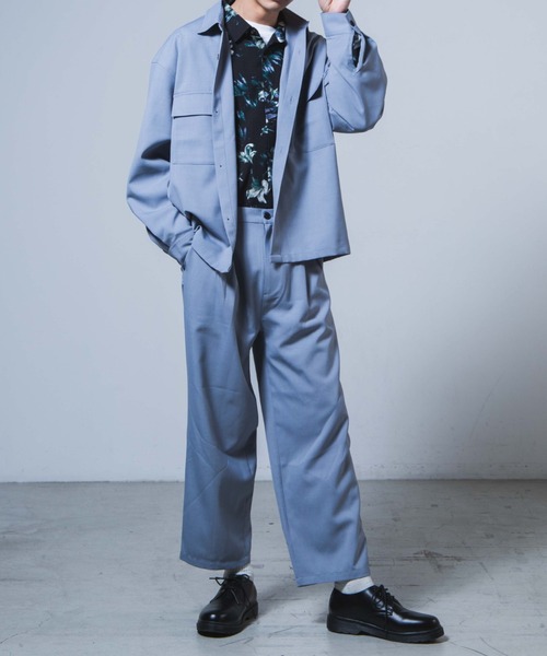 WEGO（ウィゴー）の「WEGO/【セットアップ対応商品】アーバンカラーCPOシャツ（ブルゾン・メンズ・サックスブルー/ベージュ/ラベンダー/ホワイト/ブラック・S/M/L）」の13枚目の写真