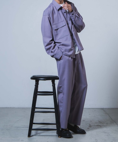 WEGO（ウィゴー）の「WEGO/【セットアップ対応商品】アーバンカラーCPOシャツ（ブルゾン・メンズ・サックスブルー/ベージュ/ラベンダー/ホワイト/ブラック・S/M/L）」の19枚目の写真