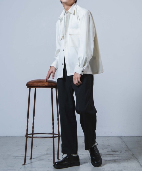 WEGO（ウィゴー）の「WEGO/【セットアップ対応商品】アーバンカラーCPOシャツ（ブルゾン・メンズ・サックスブルー/ベージュ/ラベンダー/ホワイト/ブラック・S/M/L）」の9枚目の写真