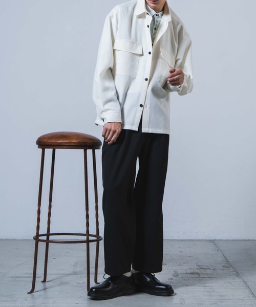 WEGO（ウィゴー）の「WEGO/【セットアップ対応商品】アーバンカラーCPOシャツ（ブルゾン・メンズ・サックスブルー/ベージュ/ラベンダー/ホワイト/ブラック・S/M/L）」の6枚目の写真