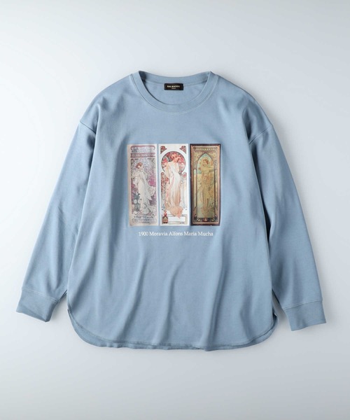 Goa ゴア　ベージュ 長袖 Tシャツ 装飾プリント Goa ゴア ベージュ 長袖 Tシャツ 装飾プリント