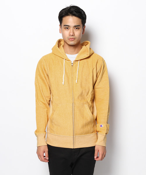 Champion（チャンピオン）の「Champion C3-E137 チャンピオン リバースウィーブ ジップパーカー（パーカー・メンズ・イエロー/レッド/ブラック/グレー/ネイビー・X-LARGE/LARGE/MEDIUM）」の6枚目の写真