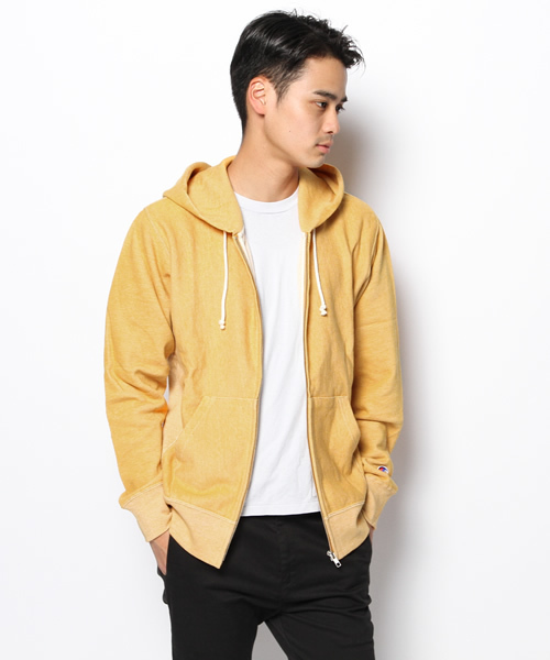 Champion（チャンピオン）の「Champion C3-E137 チャンピオン リバースウィーブ ジップパーカー（パーカー・メンズ・イエロー/レッド/ブラック/グレー/ネイビー・X-LARGE/LARGE/MEDIUM）」の9枚目の写真