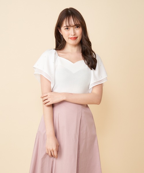 MIIA(ミーア)の「パール袖トップス(Tシャツ/カットソー・レディース・ホワイト/ピンク/ブラック・FREE)」の15枚目の写真
