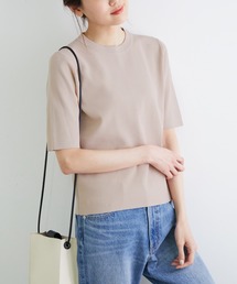 【UVカット・接触冷感】ハーフスリーブニットプルオーバー