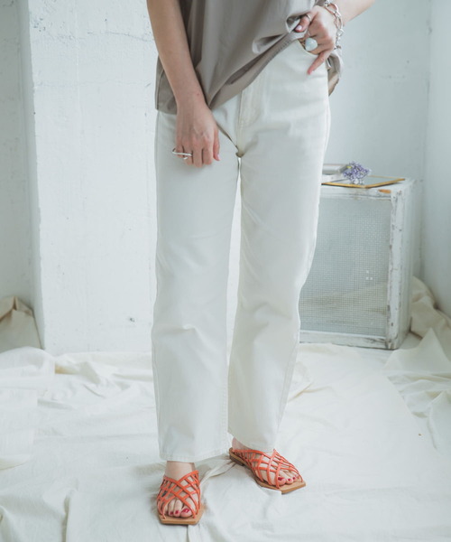 ITEMS URBANRESEARCH（アイテムズ アーバンリサーチ）の「カツラギストレートパンツ（その他パンツ・レディース・ベージュ/ダークブラウン/アイボリー・SMALL/MEDIUM）」の6枚目の写真