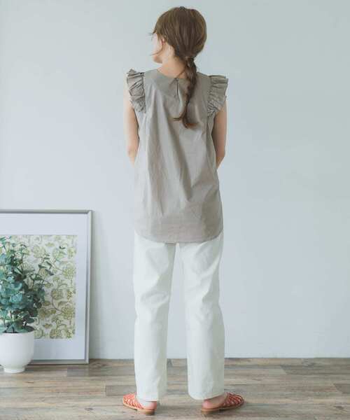 ITEMS URBANRESEARCH（アイテムズ アーバンリサーチ）の「カツラギストレートパンツ（その他パンツ・レディース・ベージュ/ダークブラウン/アイボリー・SMALL/MEDIUM）」の8枚目の写真