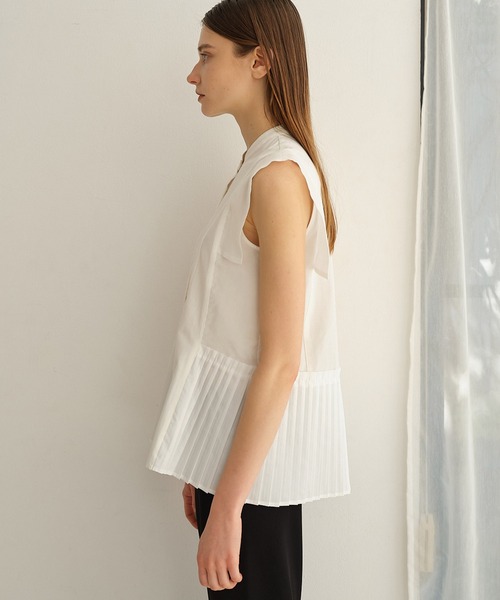 city（シティ）の「【CITY】パネルクロスボトムプリーツブラウス（シャツ/ブラウス・レディース・ホワイト/ブラック・FREE）」の7枚目の写真