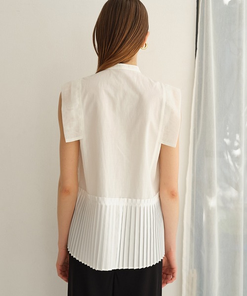 city（シティ）の「【CITY】パネルクロスボトムプリーツブラウス（シャツ/ブラウス・レディース・ホワイト/ブラック・FREE）」の5枚目の写真