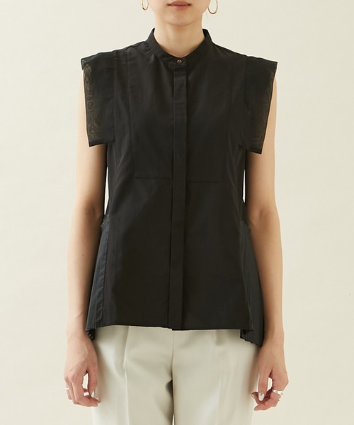 city（シティ）の「【CITY】パネルクロスボトムプリーツブラウス（シャツ/ブラウス・レディース・ホワイト/ブラック・FREE）」の15枚目の写真