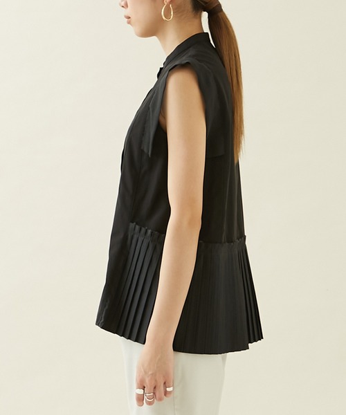city（シティ）の「【CITY】パネルクロスボトムプリーツブラウス（シャツ/ブラウス・レディース・ホワイト/ブラック・FREE）」の18枚目の写真