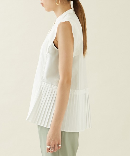 city（シティ）の「【CITY】パネルクロスボトムプリーツブラウス（シャツ/ブラウス・レディース・ホワイト/ブラック・FREE）」の11枚目の写真