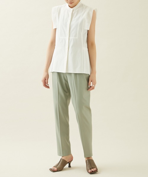 city（シティ）の「【CITY】パネルクロスボトムプリーツブラウス（シャツ/ブラウス・レディース・ホワイト/ブラック・FREE）」の3枚目の写真