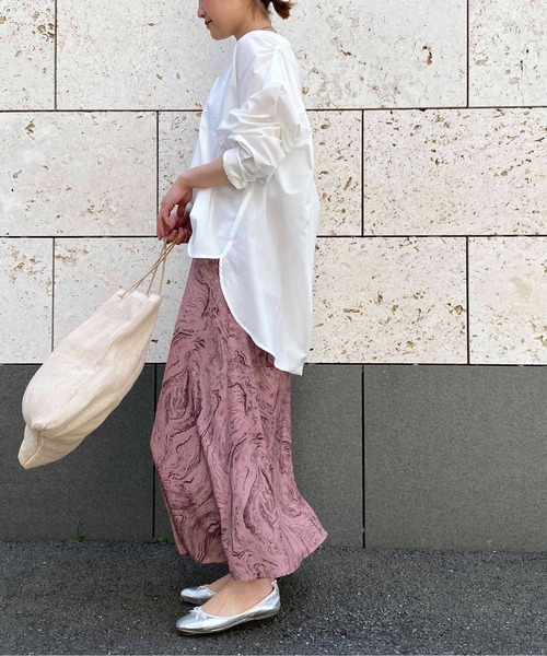 PICCIN(ピッチン)の「マーブル柄スカート(スカート・レディース・オフホワイト/ピンク・M)」の8枚目の写真