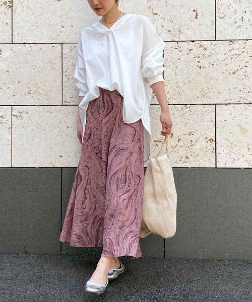 PICCIN(ピッチン)の「マーブル柄スカート(スカート・レディース・オフホワイト/ピンク・M)」の11枚目の写真