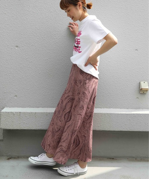 PICCIN(ピッチン)の「マーブル柄スカート(スカート・レディース・オフホワイト/ピンク・M)」の5枚目の写真