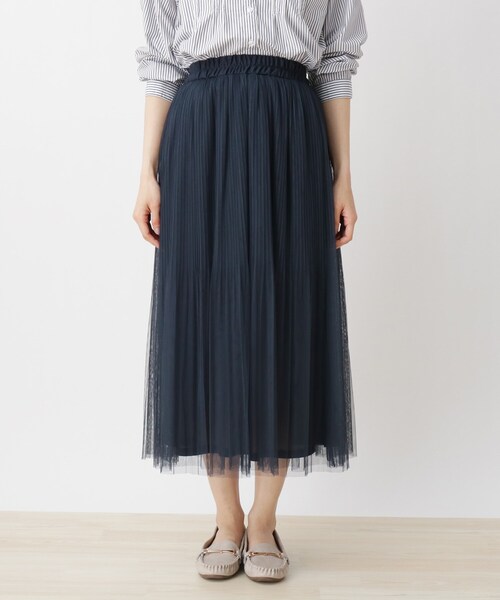 SHOO・LA・RUE（シューラルー）の「◆チュールAラインスカ―ト（スカート・レディース・ネイビー/オフホワイト・00）」の9枚目の写真