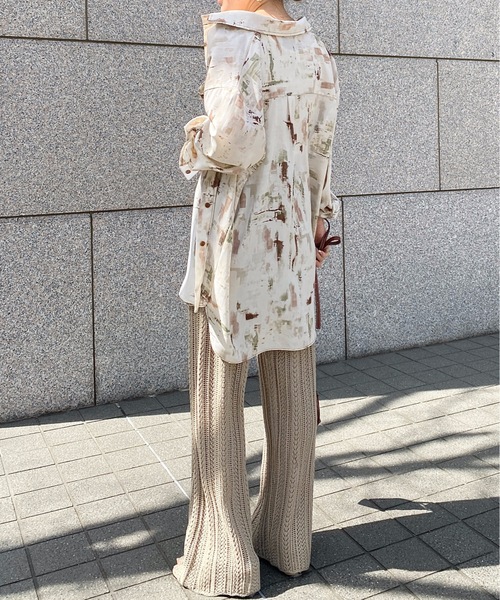 StyleSea（スタイルシー）の「ペイントルーズシャツ（シャツ/ブラウス・レディース・モカ/ラベンダー/ブルー・FREE）」の13枚目の写真