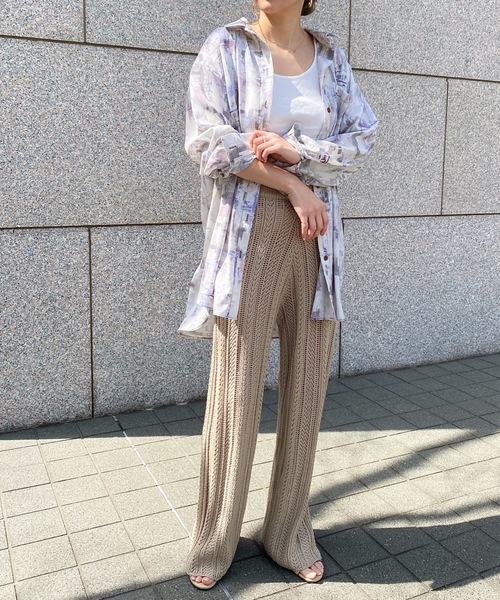 StyleSea（スタイルシー）の「ペイントルーズシャツ（シャツ/ブラウス・レディース・モカ/ラベンダー/ブルー・FREE）」の11枚目の写真