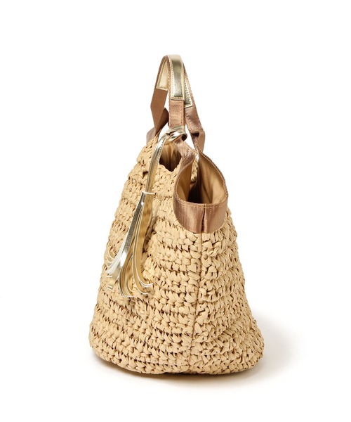 LAKOLE（ラコレ）の「ペーパータッセルトートバッグ / 930391（かごバッグ・レディース・グレー/ブラウン/ナチュラル・FREE）」の4枚目の写真