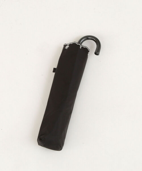 スカラップフラワー刺繍晴雨兼用折りたたみ傘日傘