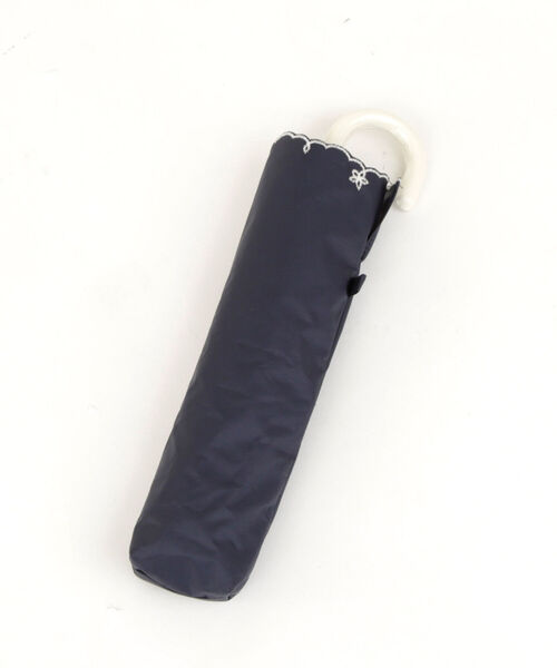 スカラップフラワー刺繍晴雨兼用折りたたみ傘日傘