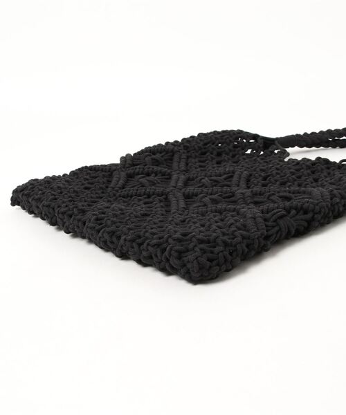 Samansa Mos2(サマンサ モスモス)の「マクラメトート(トートバッグ・レディース・ブラック/キナリ・フリ-)」の5枚目の写真