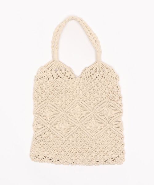 Samansa Mos2(サマンサ モスモス)の「マクラメトート(トートバッグ・レディース・ブラック/キナリ・フリ-)」の7枚目の写真