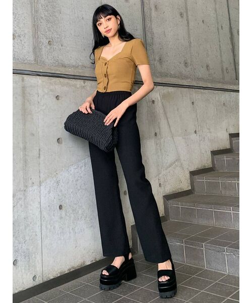 EMODA（エモダ）の「シャーリングフレアパンツ（その他パンツ・レディース・ブラック/その他/ベージュ/ブルー・FREE）」の8枚目の写真