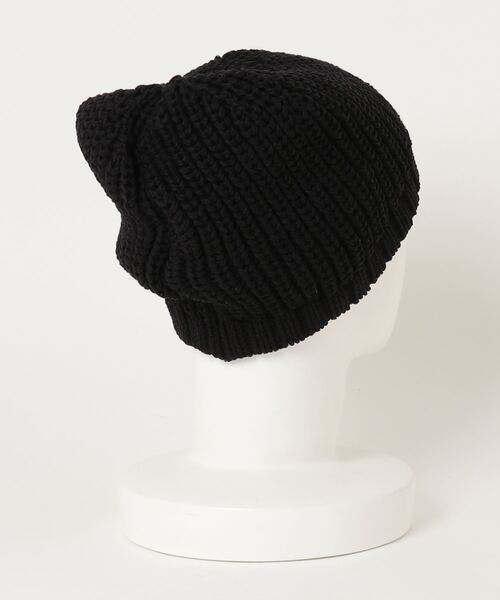 PORT BY ARK（ポートバイアーク）の「PORT BY ARK / ポートバイアーク：Knit tam －cotton linen lily-yarn－：PO09-C001[COR]（ニットキャップ/ビーニー・メンズ・ブラック・FREE）」の2枚目の写真
