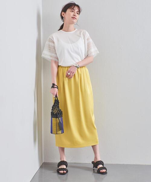 UNITED ARROWS（ユナイテッドアローズ）の「UWCC レース コンビ ショートスリーブニット◆（ニット/セーター・レディース・ブラック/オフホワイト・FREE）」の6枚目の写真