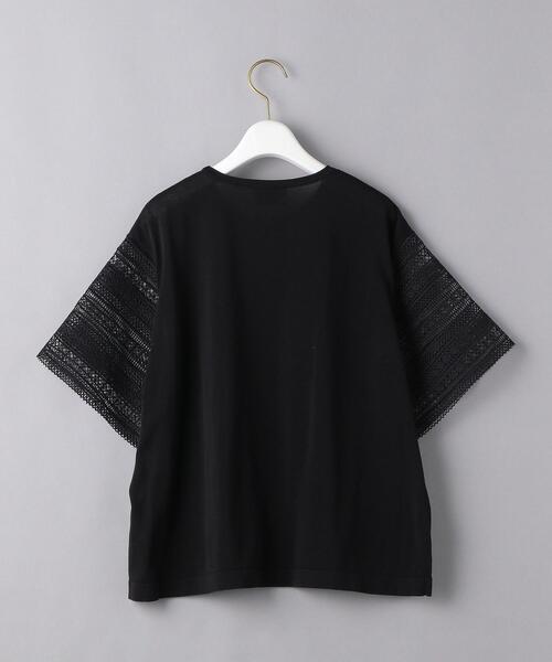 UNITED ARROWS（ユナイテッドアローズ）の「UWCC レース コンビ ショートスリーブニット◆（ニット/セーター・レディース・ブラック/オフホワイト・FREE）」の15枚目の写真