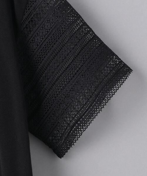 UNITED ARROWS（ユナイテッドアローズ）の「UWCC レース コンビ ショートスリーブニット◆（ニット/セーター・レディース・ブラック/オフホワイト・FREE）」の17枚目の写真