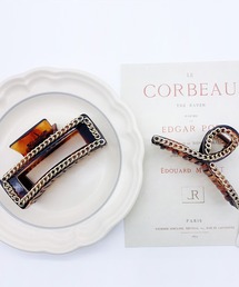 バンス ヘアクリップ セット リボン ロング クリア 2個セット 韓国デザイン