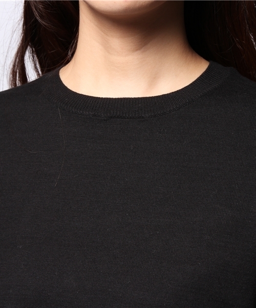 URBAN RESEARCH DOORS WOMENS（アーバンリサーチ ドアーズ ウィメンズ）の「DOORS コットンクルーネックプルオーバー（ニット/セーター・レディース・アイボリー/グレー/グリーン/ブラック・ONE）」の5枚目の写真