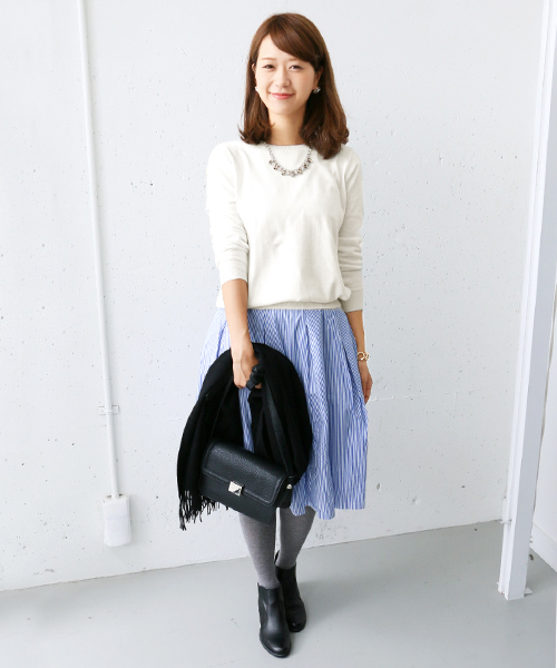 URBAN RESEARCH DOORS WOMENS（アーバンリサーチ ドアーズ ウィメンズ）の「DOORS コットンクルーネックプルオーバー（ニット/セーター・レディース・アイボリー/グレー/グリーン/ブラック・ONE）」の9枚目の写真