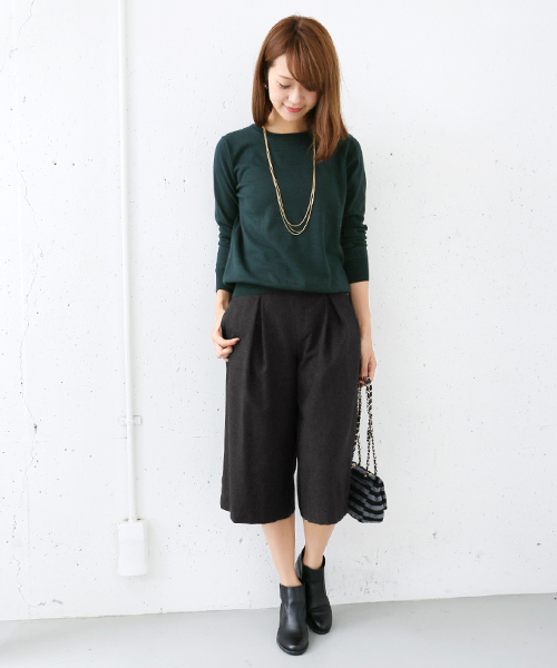 URBAN RESEARCH DOORS WOMENS（アーバンリサーチ ドアーズ ウィメンズ）の「DOORS コットンクルーネックプルオーバー（ニット/セーター・レディース・アイボリー/グレー/グリーン/ブラック・ONE）」の12枚目の写真