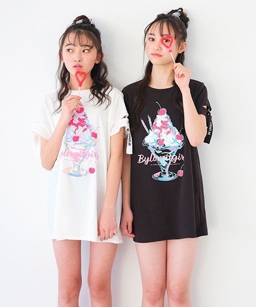 by LOVEiT（バイラビット）の「袖スリットパフェワンピース（ワンピース・キッズ・ブラック/ラベンダー/ホワイト・140cm/130cm/160cm/120cm/150cm）」の17枚目の写真