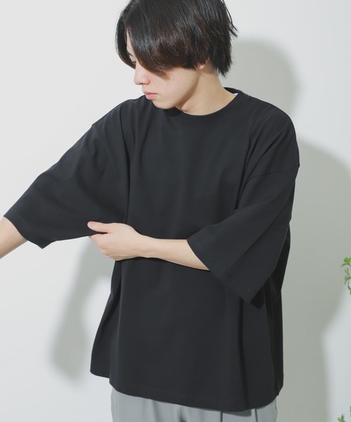 SENSE OF PLACE by URBAN RESEARCH（センスオブプレイスバイアーバンリサーチ）の「ショートレングスエクストラルーズTシャツ（Tシャツ/カットソー・メンズ・ホワイト/ブラック・ONE）」の4枚目の写真