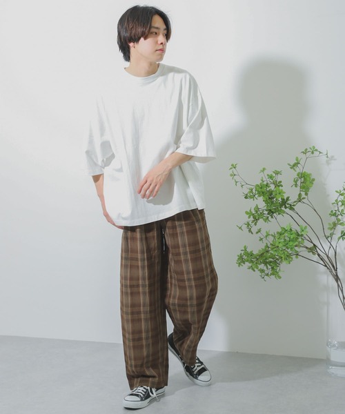 SENSE OF PLACE by URBAN RESEARCH（センスオブプレイスバイアーバンリサーチ）の「ショートレングスエクストラルーズTシャツ（Tシャツ/カットソー・メンズ・ホワイト/ブラック・ONE）」の9枚目の写真