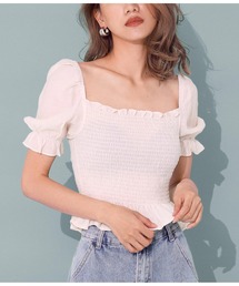 ANAP（アナップ）の「シャーリングパフスリトップス（Tシャツ/カットソー）」