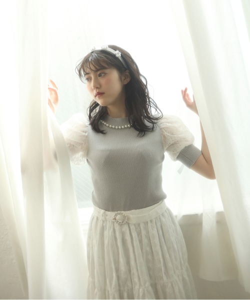 Swankiss(スワンキス)の「HB summer sleeve knit(ニット/セーター・レディース・ブラック/ピンク/グレー/ホワイト・FREE)」の10枚目の写真