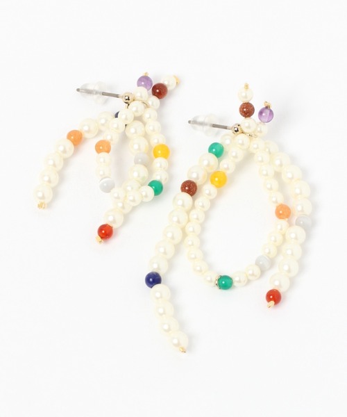 niko and...（ニコアンド）の「プチパール調アシメピアス（ピアス（両耳用）・レディース・ホワイト/その他2/その他1・0）」の3枚目の写真