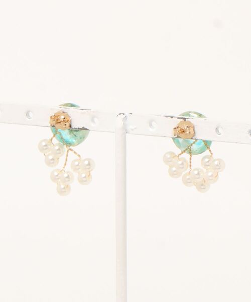 tone（トーン）の「【myuu】emerald blue2 ピアス(MA)（ピアス（両耳用）・レディース・ブルー・FREE）」の2枚目の写真
