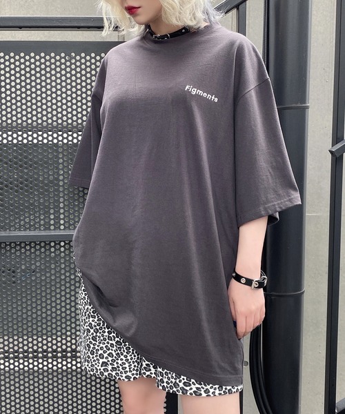 Figments（フィグメンツ）の「ワンポイントロゴTシャツ（Tシャツ/カットソー・レディース・スミクロ/パープル/イエロー/ブルー/グリーン/ホワイト/ブラック・S/M/SMALL/MEDIUM）」の3枚目の写真