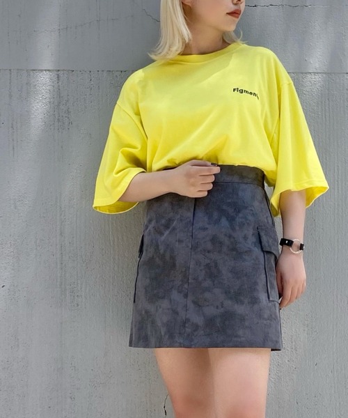 Figments（フィグメンツ）の「ワンポイントロゴTシャツ（Tシャツ/カットソー・レディース・スミクロ/パープル/イエロー/ブルー/グリーン/ホワイト/ブラック・S/M/SMALL/MEDIUM）」の7枚目の写真