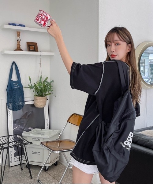 SONA（ソナ）の「3rd Spring×SONYUNARAコラボ 半袖ステッチTシャツ（Tシャツ/カットソー・レディース・ホワイト/チャコールグレー/ブラック・FREE）」の22枚目の写真