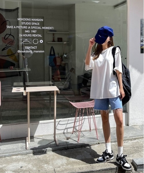 SONA（ソナ）の「3rd Spring×SONYUNARAコラボ 半袖ステッチTシャツ（Tシャツ/カットソー・レディース・ホワイト/チャコールグレー/ブラック・FREE）」の6枚目の写真