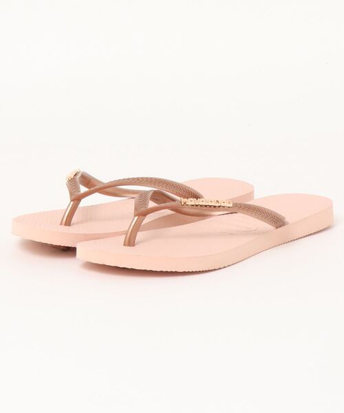 havaianas（ハワイアナス）の「havaianas (ハワイアナス) / Slim Logo Metallic サンダル ラバービーチサンダル（サンダル・レディース・ピンク系その他/ブラック×シルバー/ブラック×ゴールド/ゴールド系その他/ブラック×ピンク/ライトブルー/ピンク系その他2/グリーン/グレー/パープル/ゴールド/ダークブラウン・23/22/25.5/24.5）」の10枚目の写真